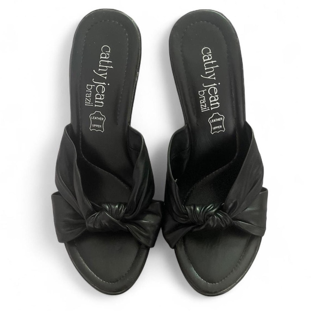 2000 Cathy Jean Brazil Knotted Leather Heels☕️